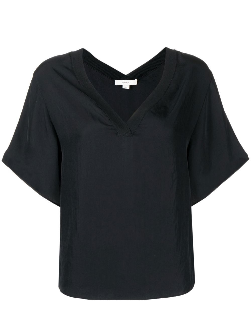 Vince V-neck short-sleeved T-shirt - Black