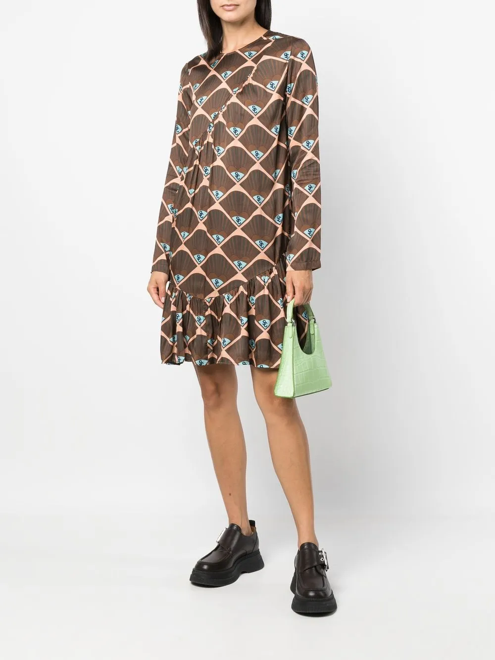 Semicouture Mini-jurk met lange mouwen - Bruin
