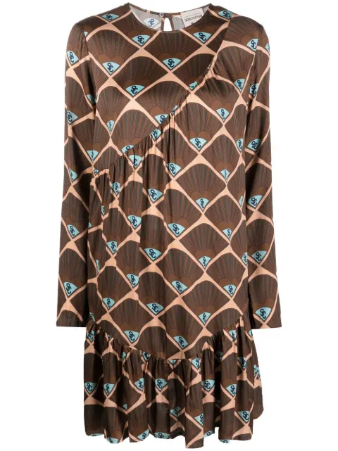 Semicouture patterned long-sleeved mini dress