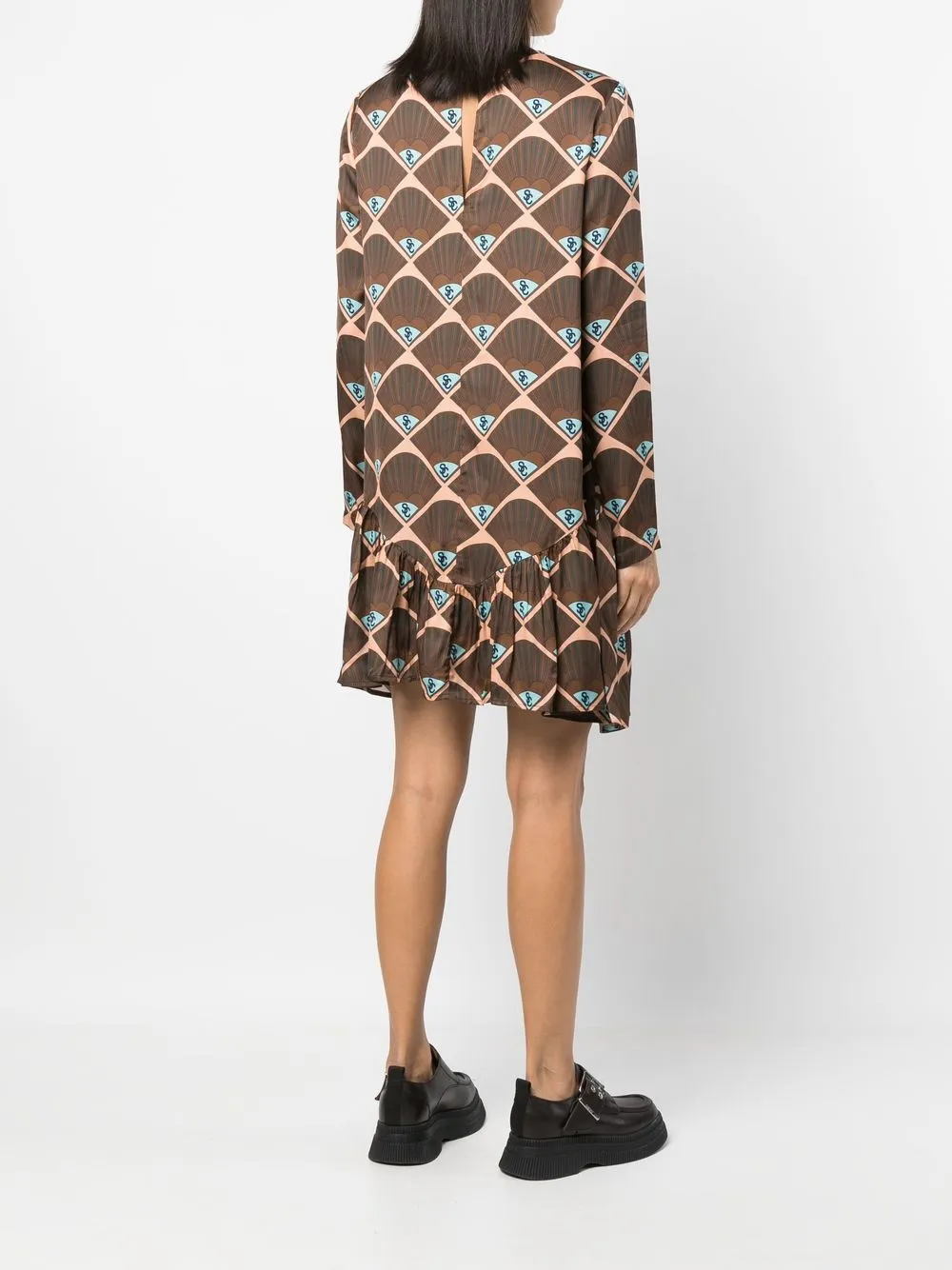 Semicouture Mini-jurk met lange mouwen Bruin