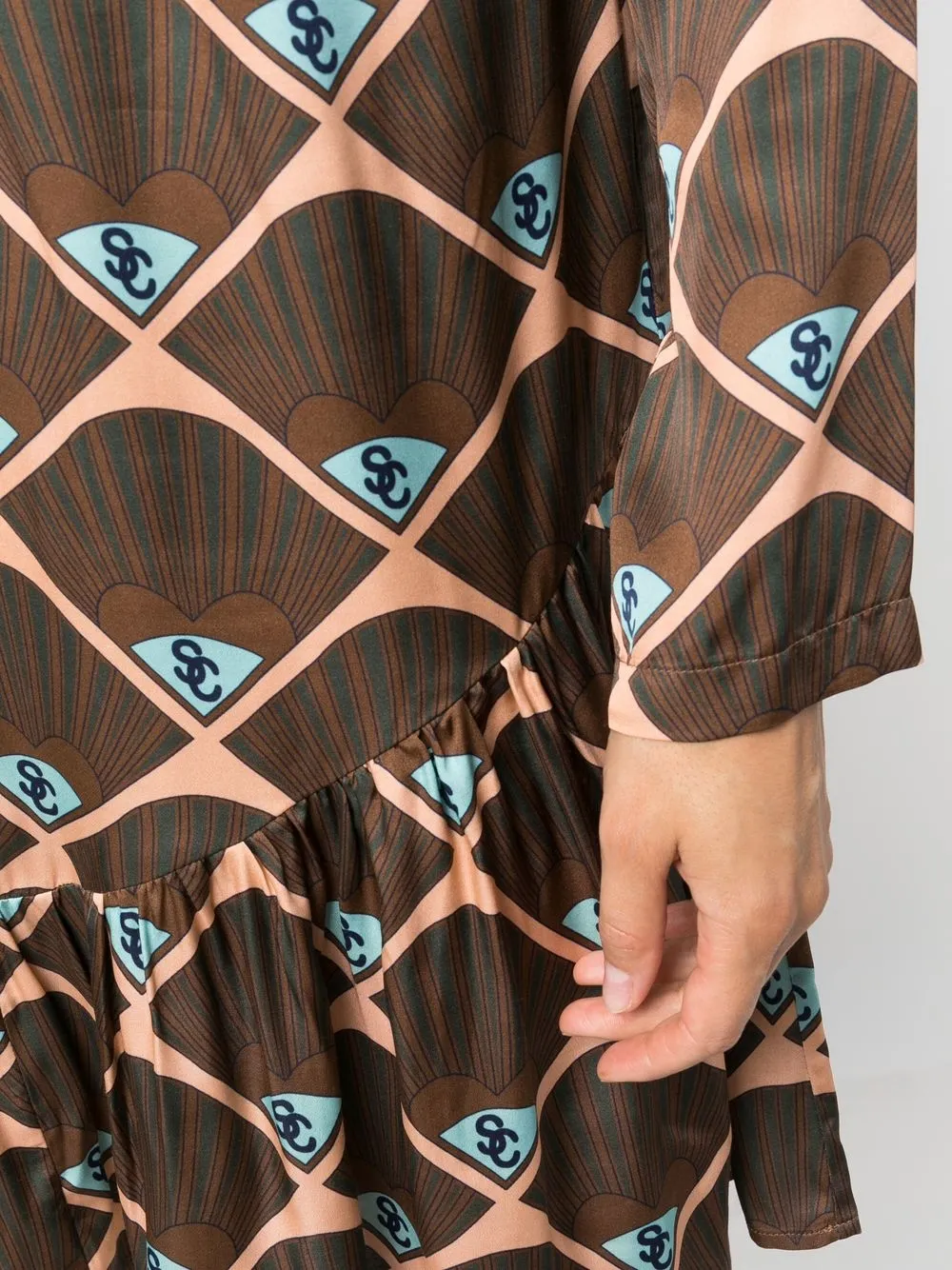 Semicouture Mini-jurk met lange mouwen Bruin