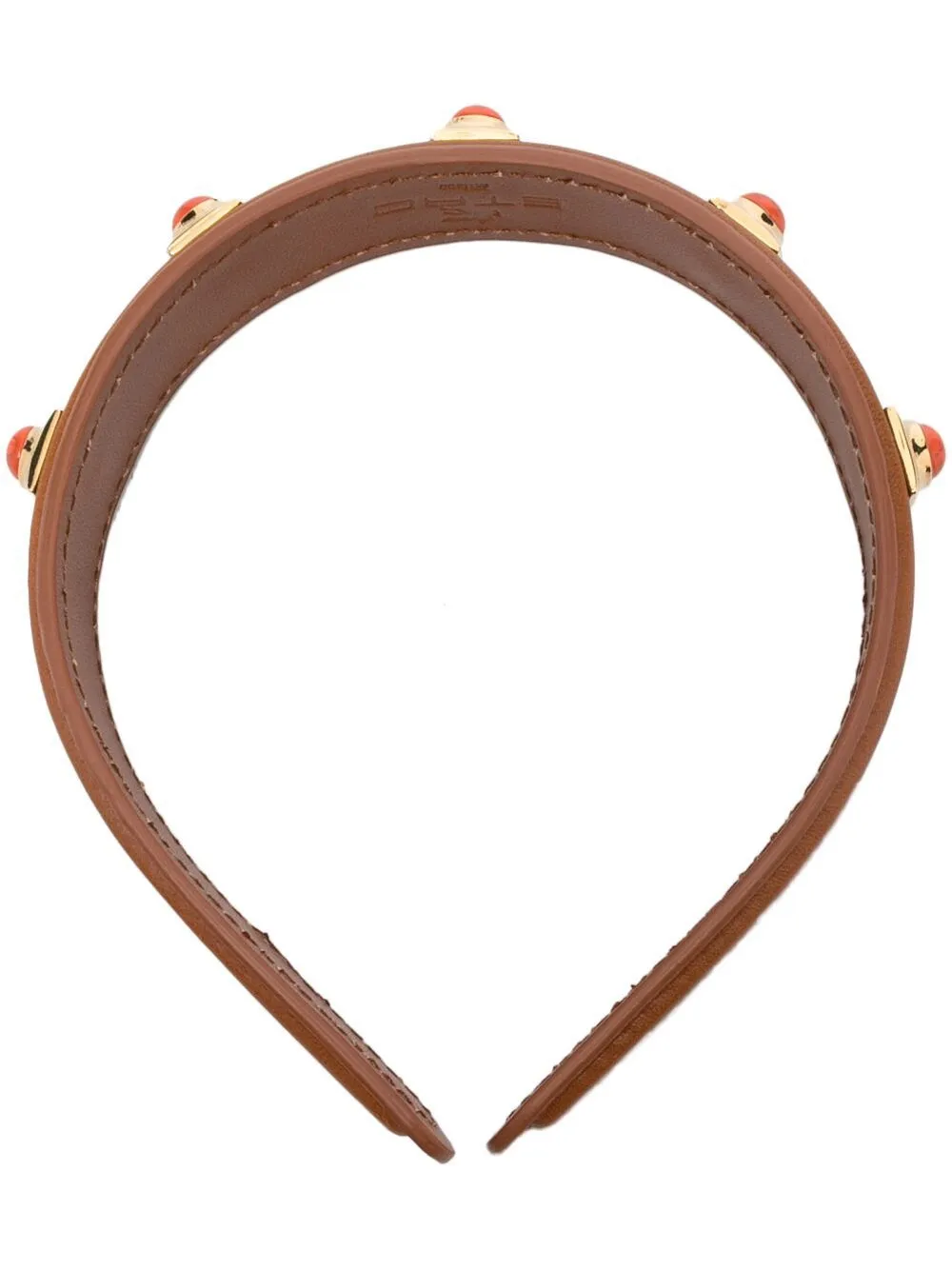 

ETRO Crown Me leather hairband - Brown