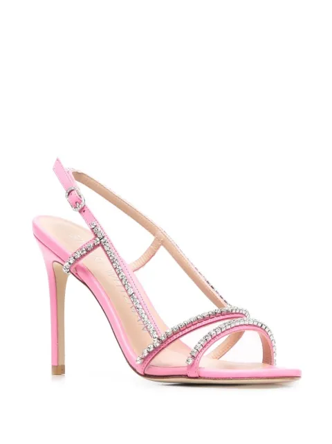 Stuart Weitzman Mondrian Glam crystal-embellished 100mm sandals SC243PVR - 1