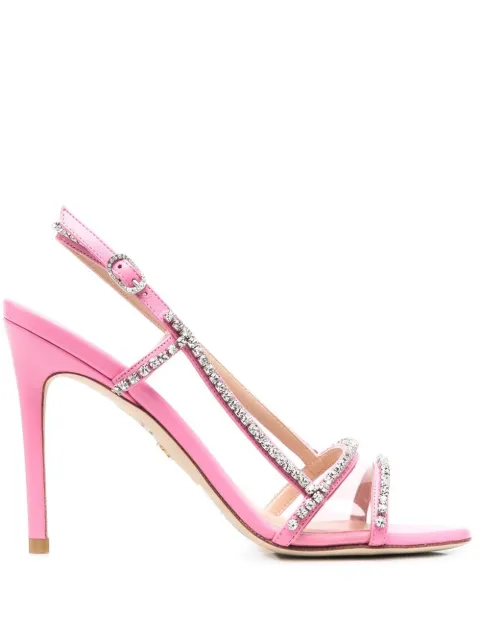 Stuart Weitzman Mondrian Glam 100 mm sandaler med strass
