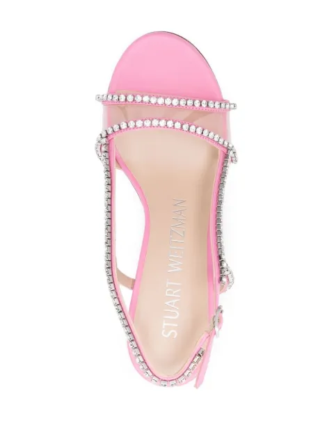 Stuart Weitzman Mondrian Glam crystal-embellished 100mm sandals SC243PVR - 3