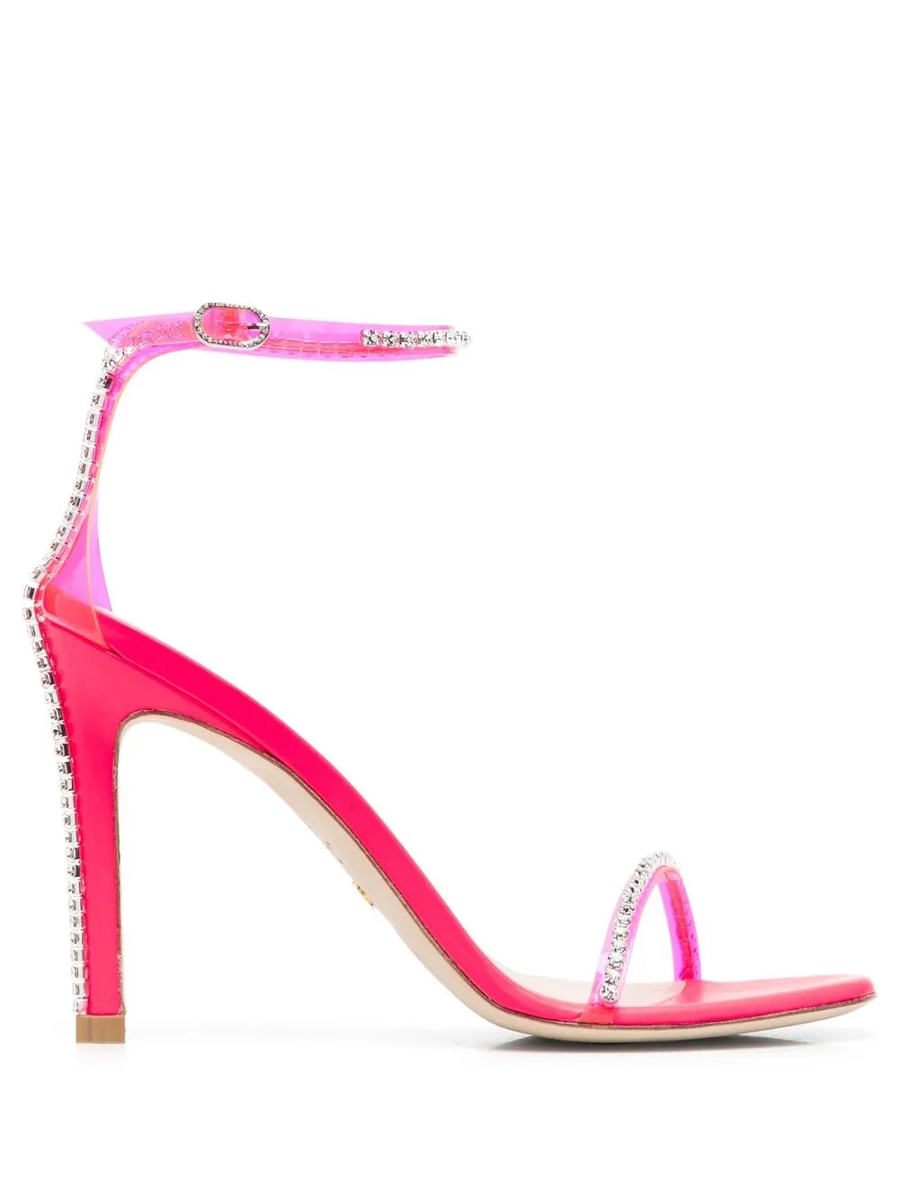 

Stuart Weitzman sandalias con apliques de cristal y tacón de 120mm - Rosado