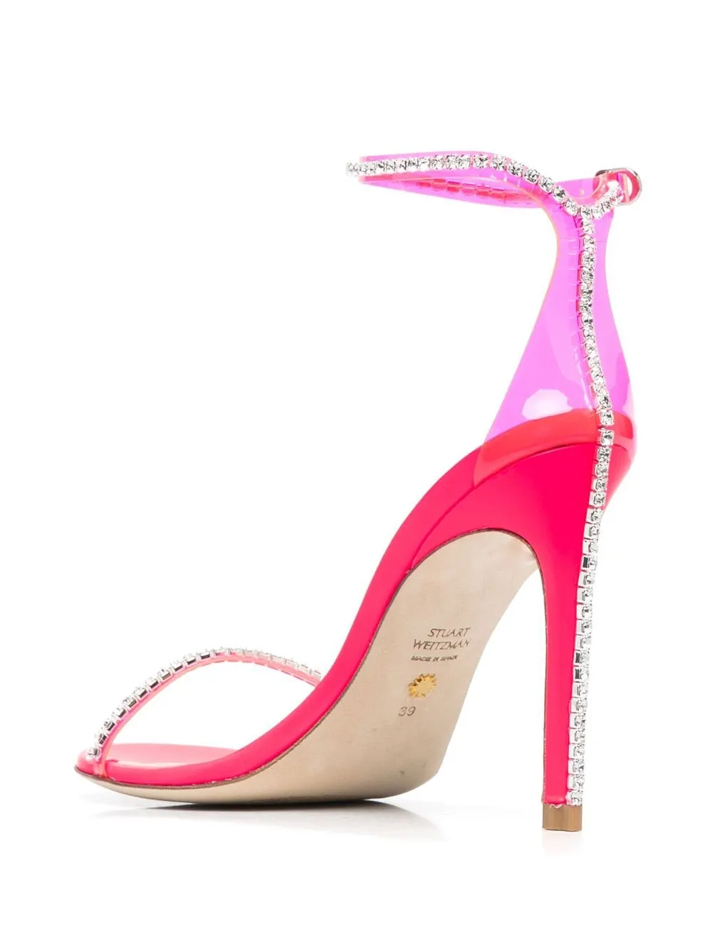  Stuart Weitzman Gilda Sandalen Mit Kristallen 120mm   Rosa 