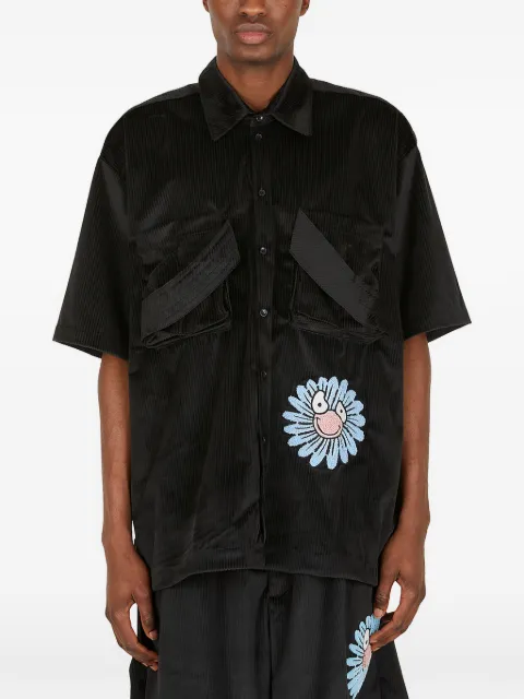Garbage Tv appliqué pocket shirt