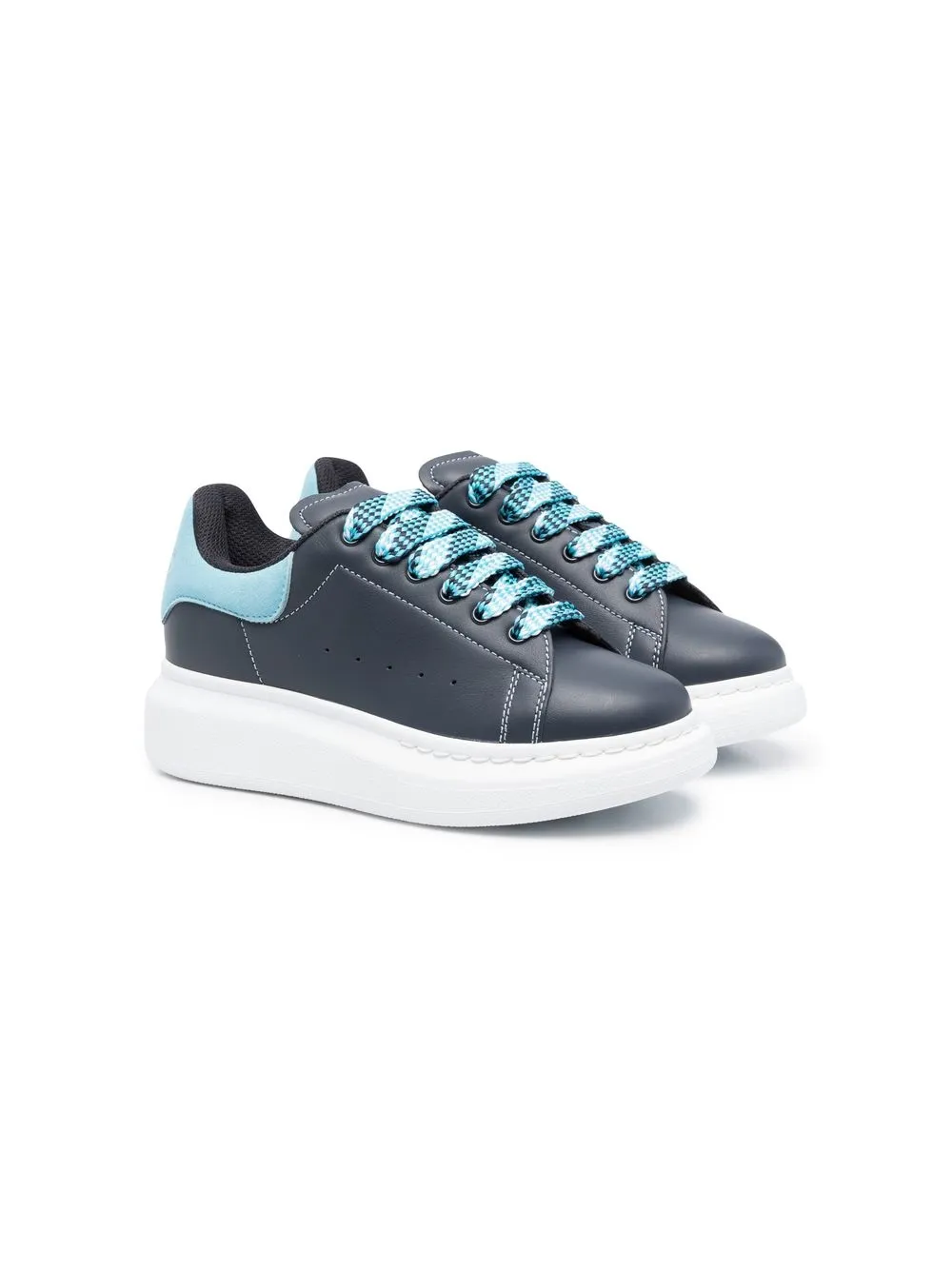 

Alexander McQueen Kids tenis bajos con agujetas - Azul