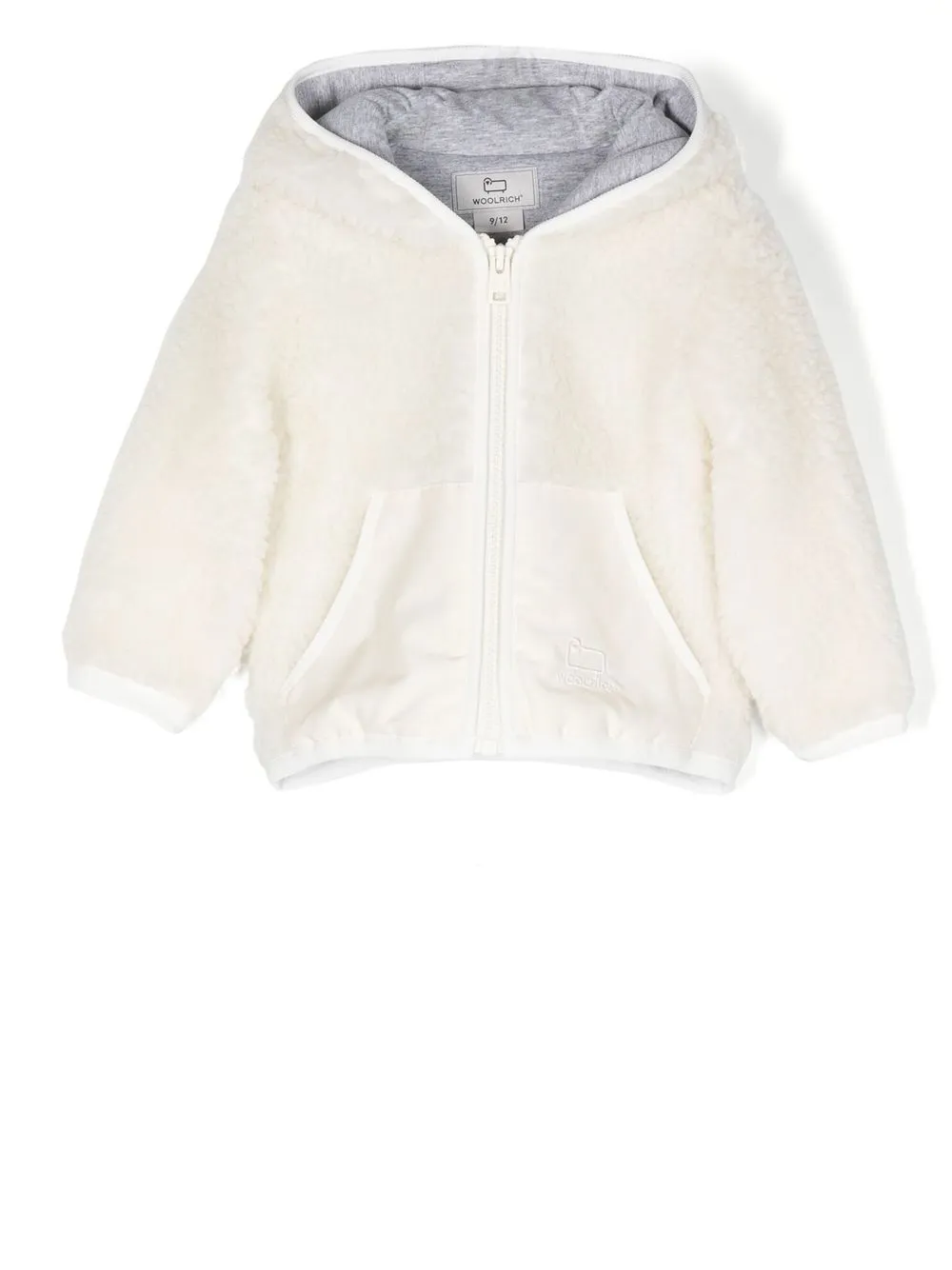 

Woolrich Kids Curly hooded zip jacket - White