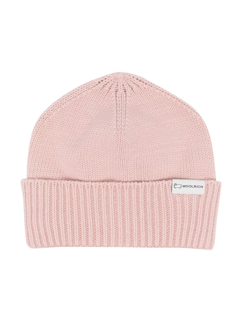 

Woolrich Kids logo-patch knitted beanie - Pink