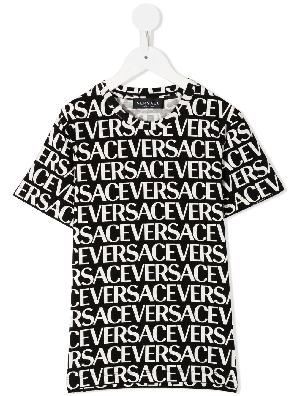 

Versace Kids playera con logo estampado - Negro