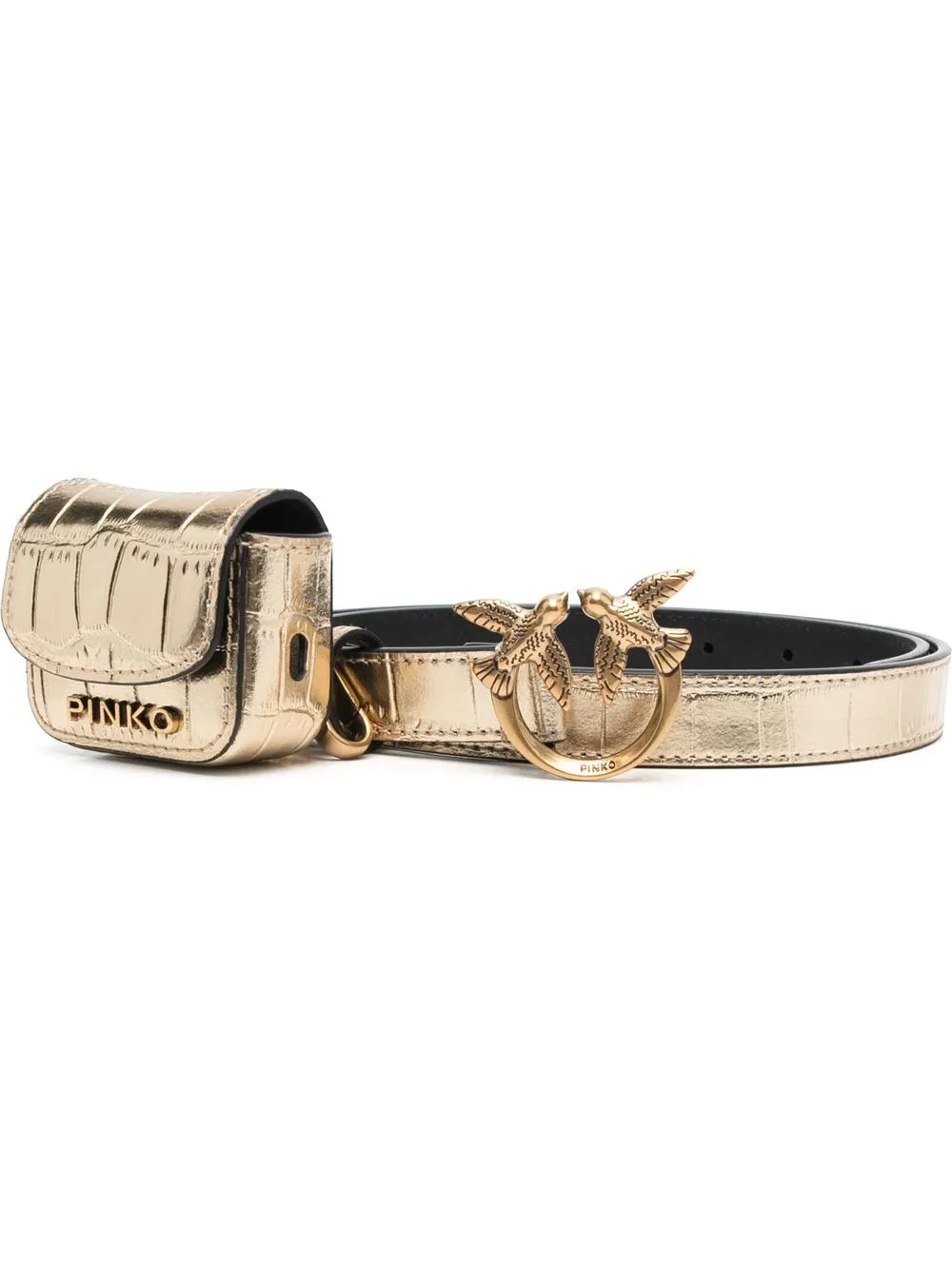 

PINKO cinturón con hebilla del logo - Amarillo