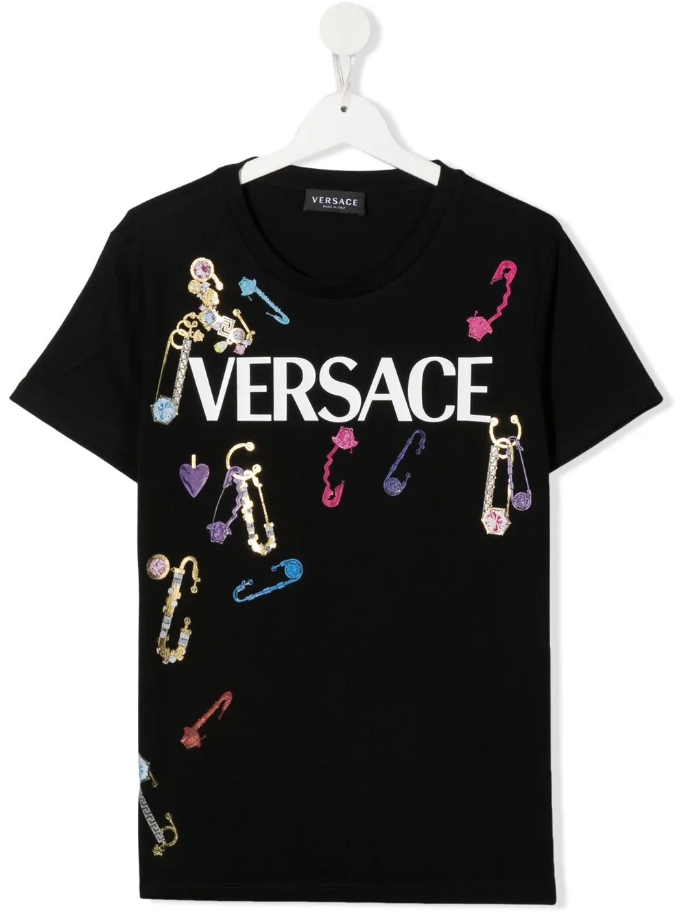 

Versace Kids playera con logo estampado - Negro