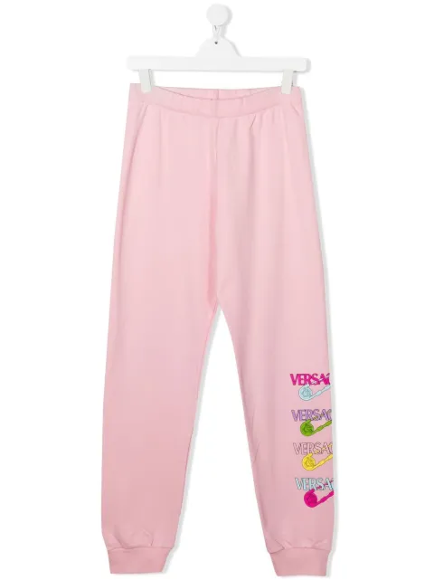Versace Kids Calça de moletom com estampa de logo