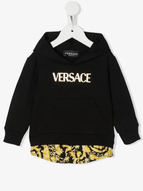 Versace Kids hættetrøje med logotryk og flere lag