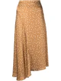 Vince spot-print asymmetric skirt - Brown