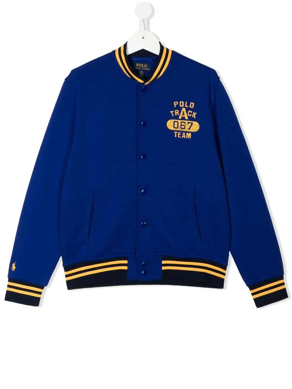 

Ralph Lauren Kids stripe-trimmed bomber jacket - Blue