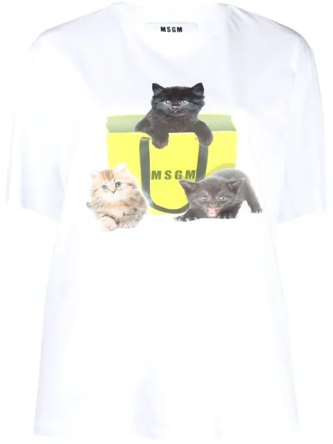MSGM graphic-print cotton T-shirt