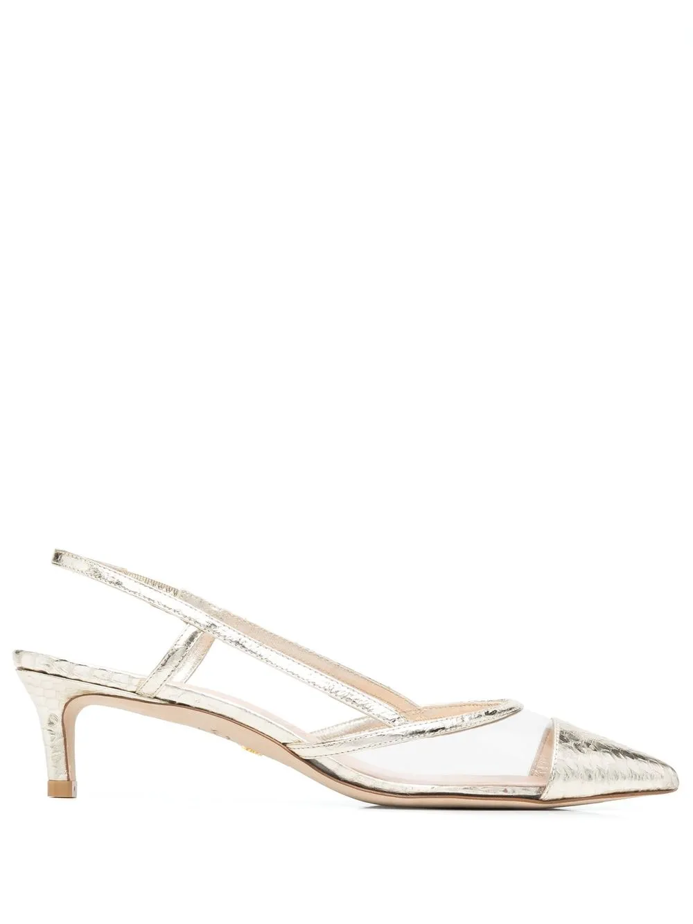 

Stuart Weitzman Mondrian 50mm slingback pumps - Gold