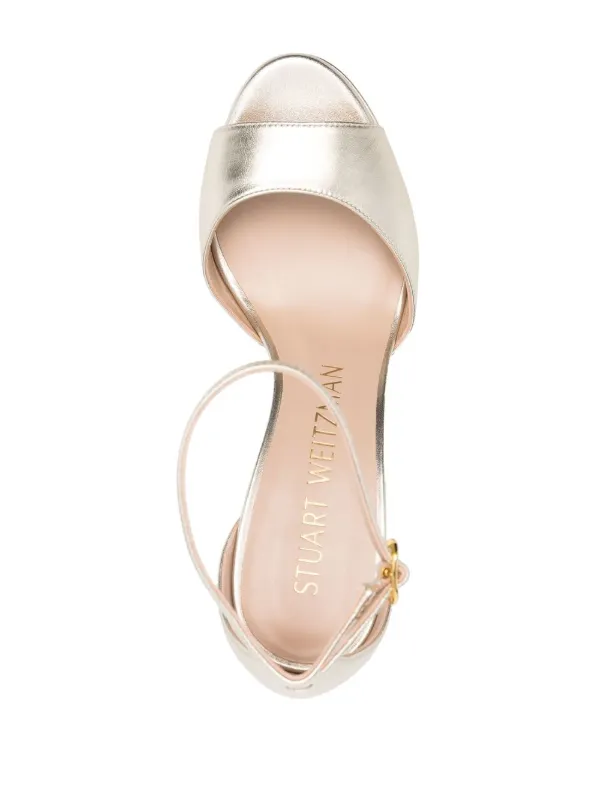 Stuart Weitzman Disco Platform 130mm Sandals | Gold | FARFETCH