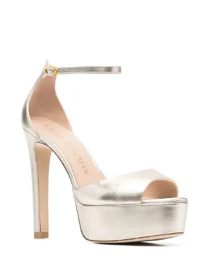 Sandali Zeppa Stuart Weitzman Donna – Colore Oro, Pelle, Taglia 9 US – Nuovi Con Scatola