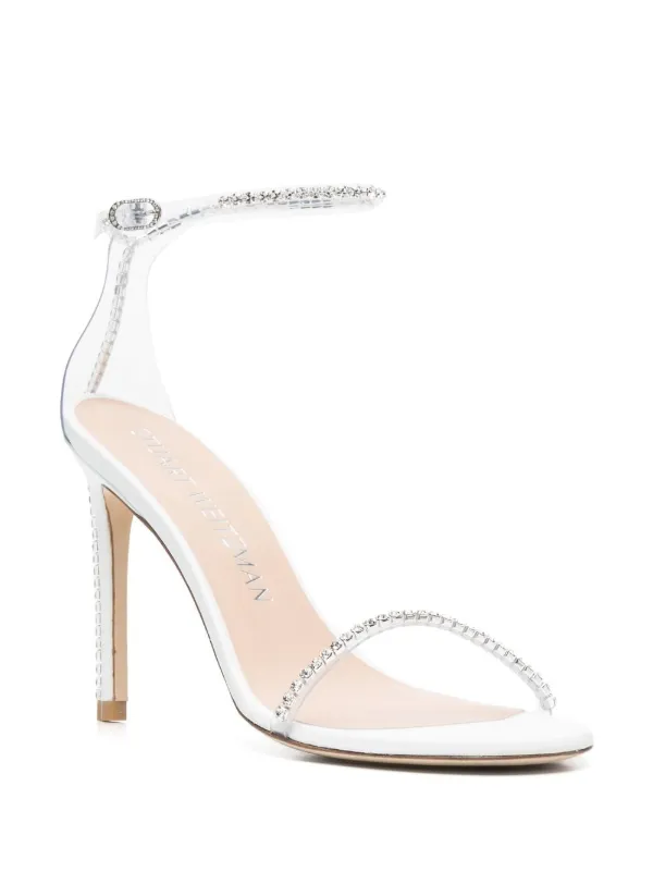 Stuart Weitzman Nudist Glam crystal-embellished 100mm Sandals - Farfetch