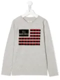 Woolrich Kids organic flag logo T-shirt - Grey