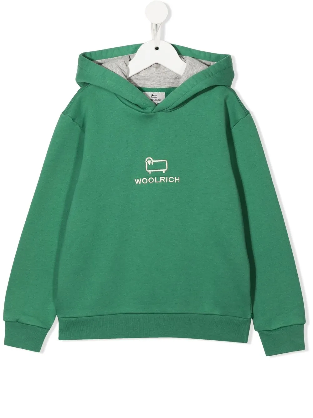 

Woolrich Kids organic logo-embroidered hoodie - Green