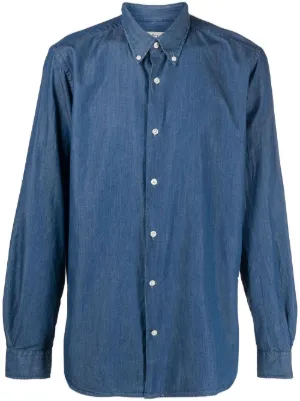 Denim button 2025 down shirt men