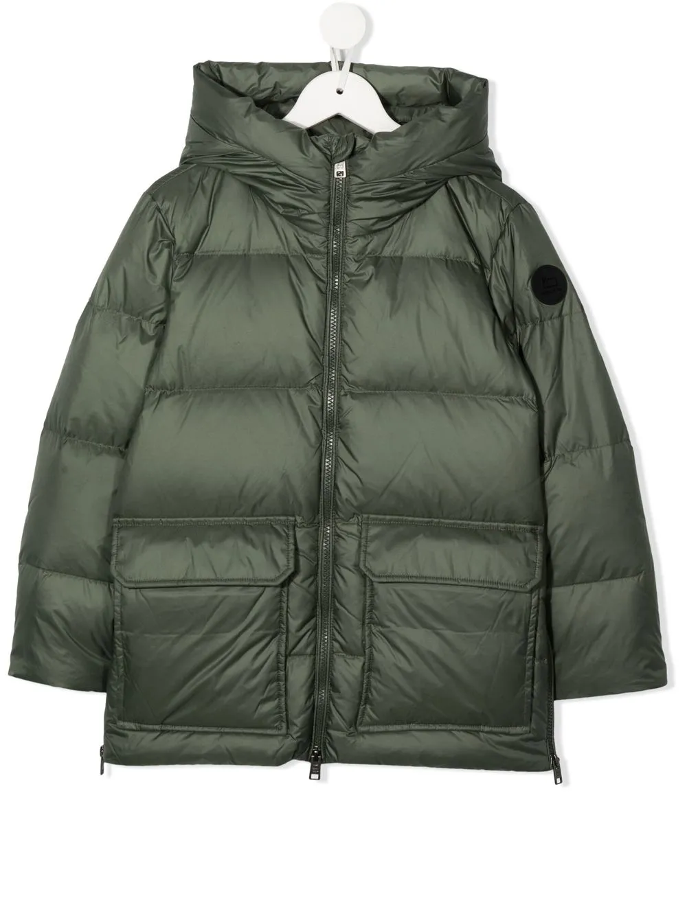 

Woolrich Kids abrigo capitonado con capucha - Verde