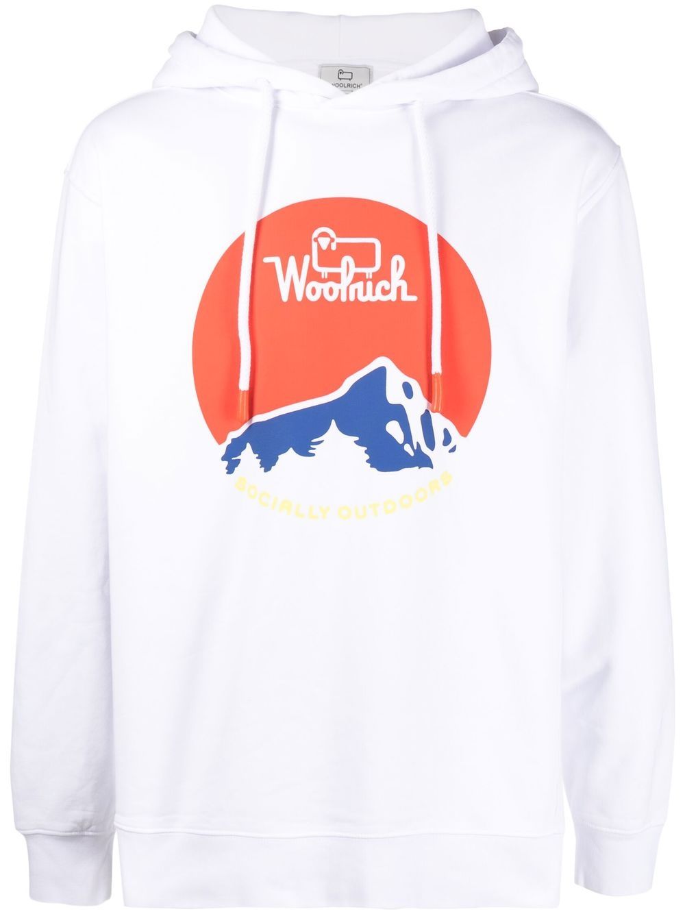 Woolrich Logo Print Hoodie In 白色