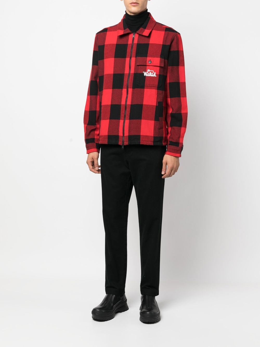 Woolrich Geruit shirtjack - Rood