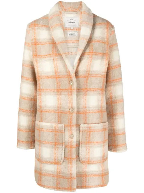 Woolrich abrigo con botones y motivo de cuadros