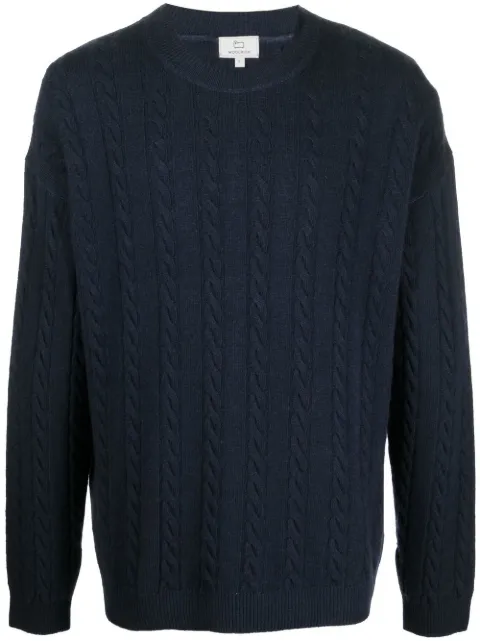 Woolrich Suéter de tricô Aran em lã virgem