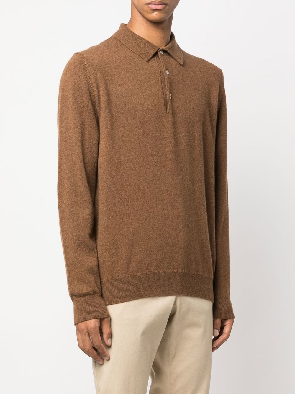 Shop Woolrich Luxe Cashmere Polo Jumper In Braun
