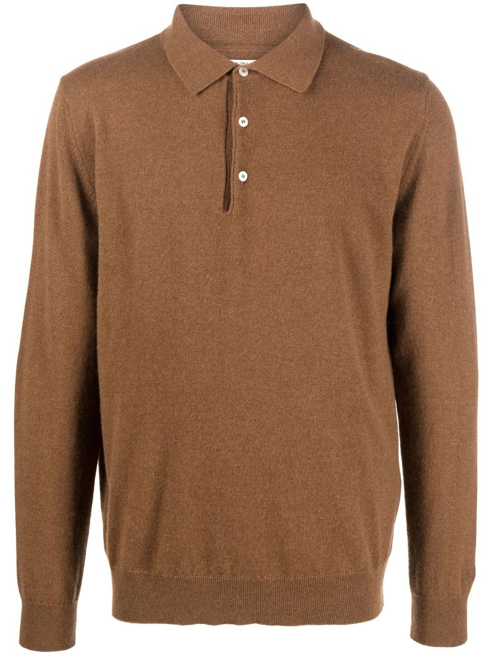 Shop Woolrich Luxe Cashmere Polo Jumper In Braun