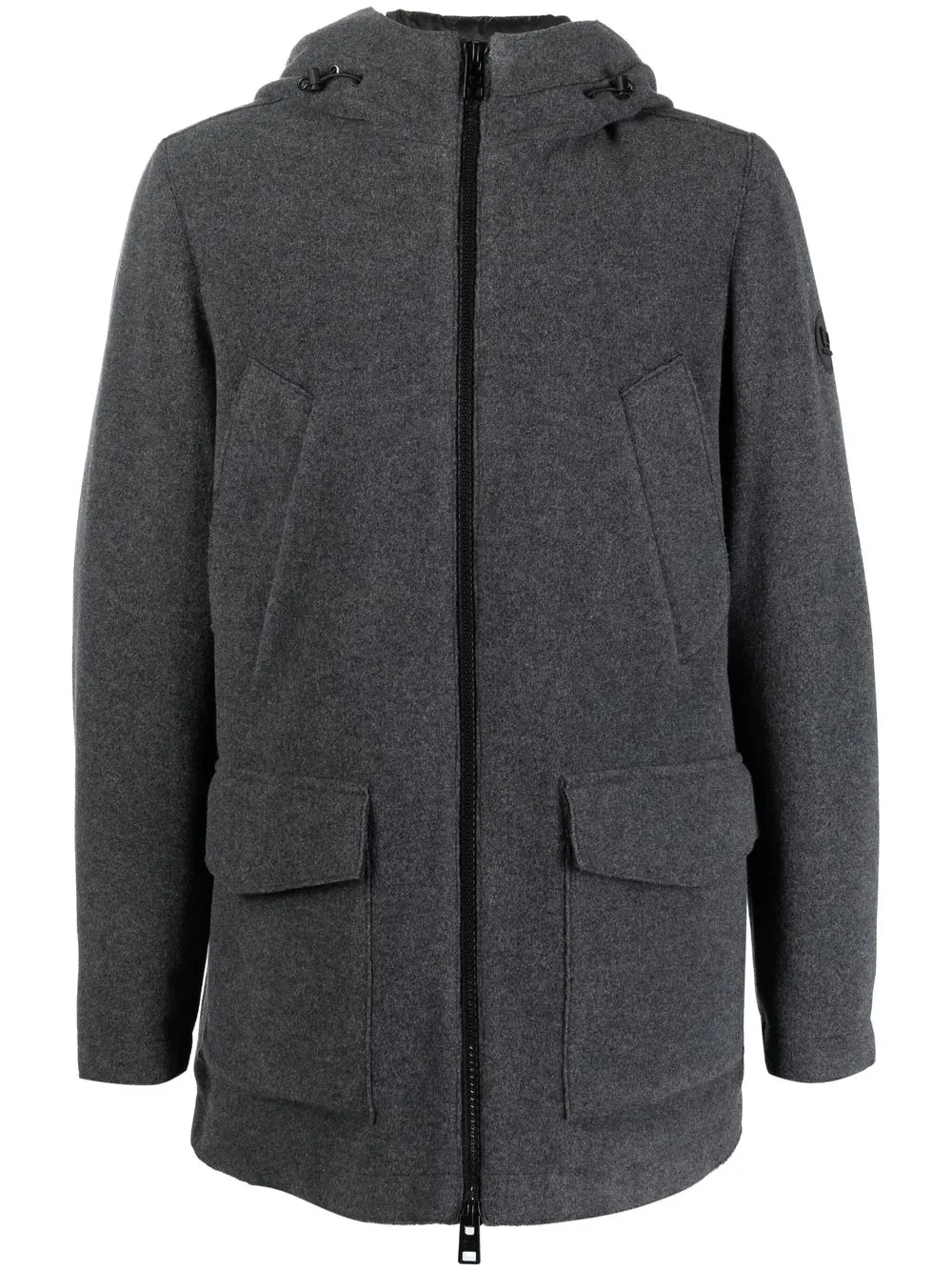 

Woolrich parka con capucha y cierre - Gris