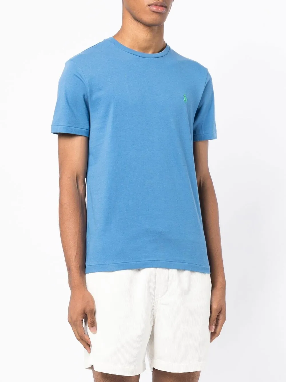 Polo Ralph Lauren Embroidered Logo T-shirt | Blue | FARFETCH BN