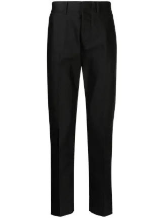 Pantaloni dritti a vita alta Farfetch Uomo Abbigliamento Pantaloni e jeans Pantaloni Pantaloni chinos Nero 