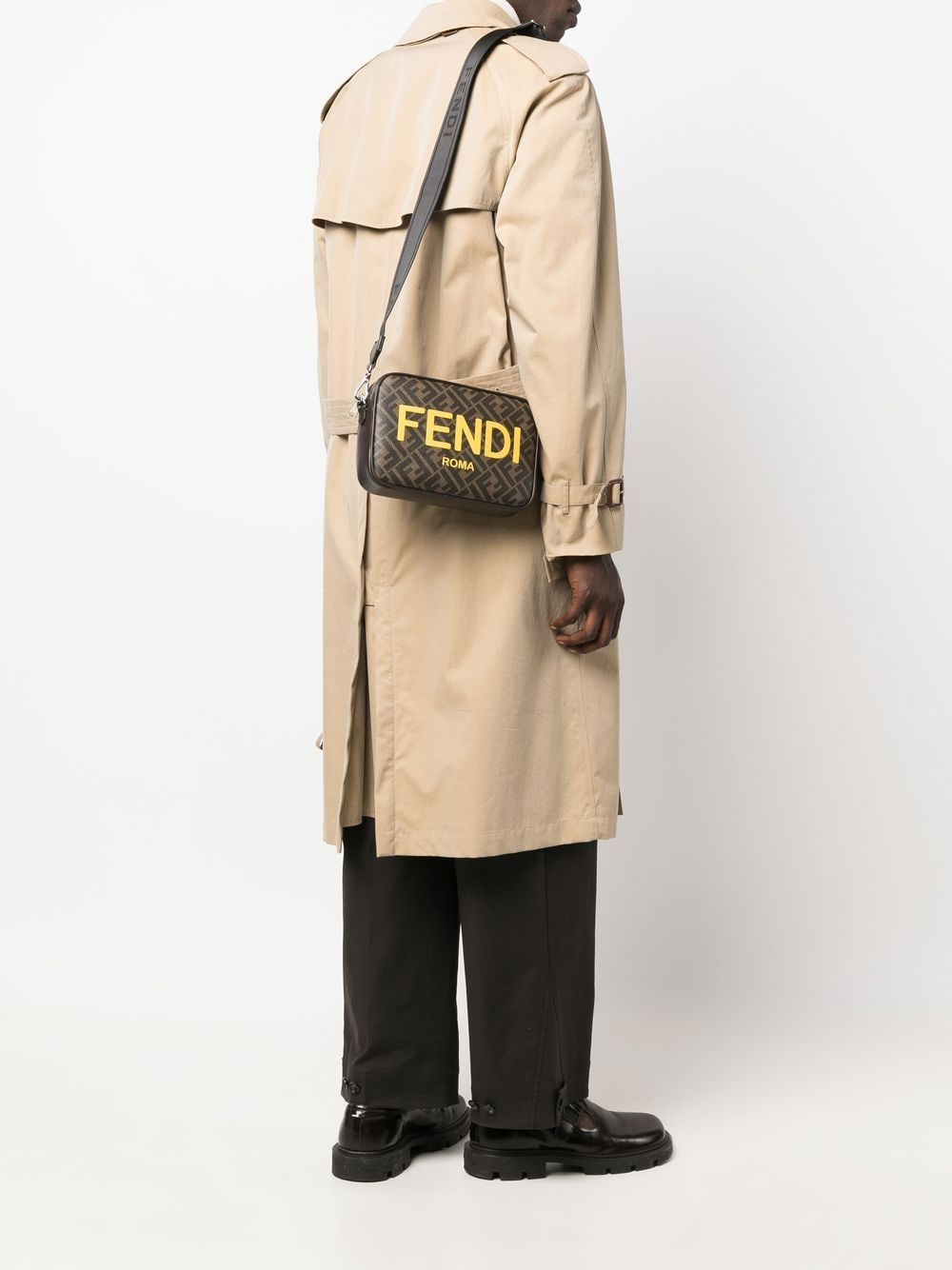 FENDI Schoudertas met logoprint - Bruin