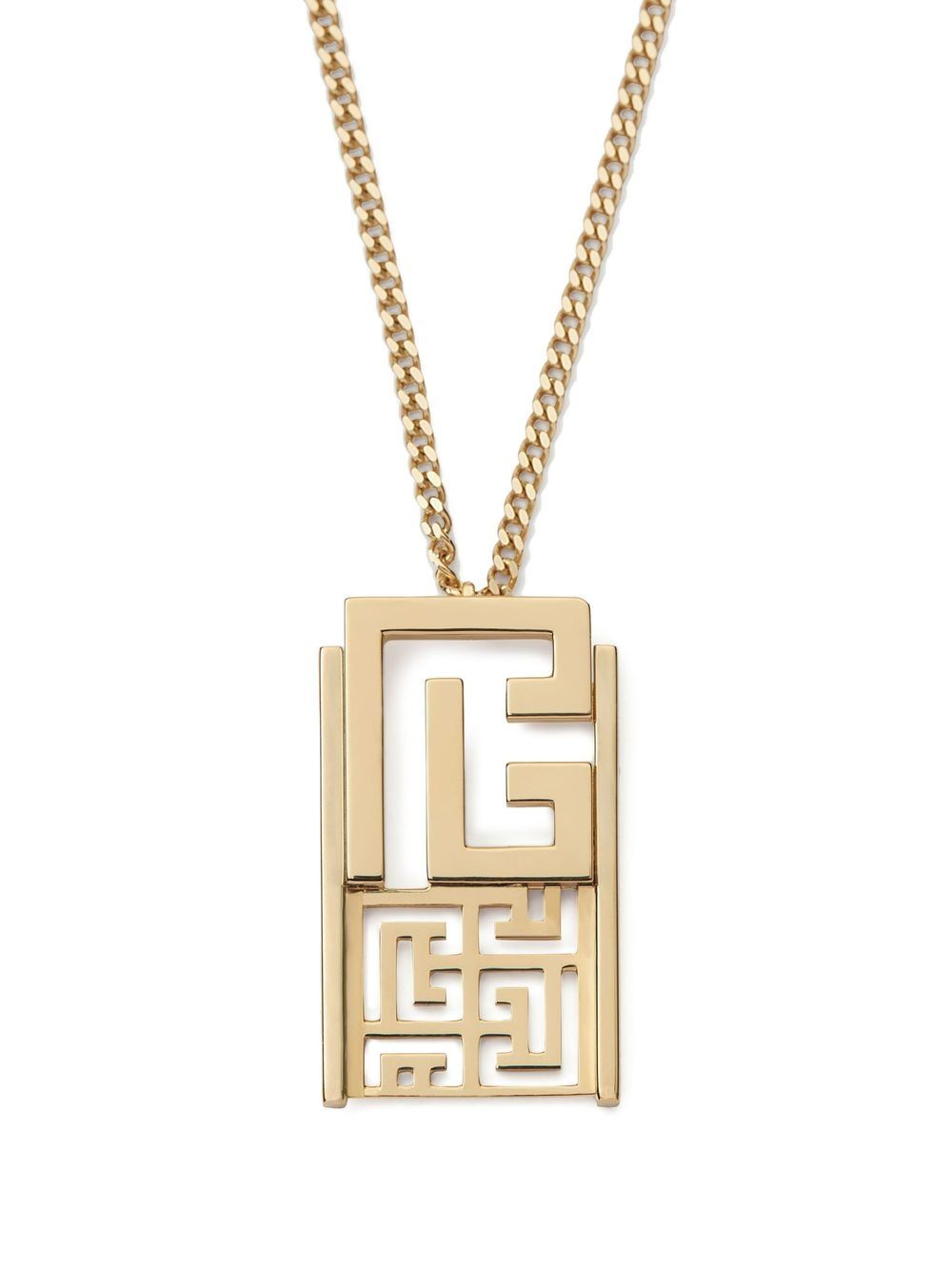 18kt yellow gold Labyrinth Frieze pendant necklace