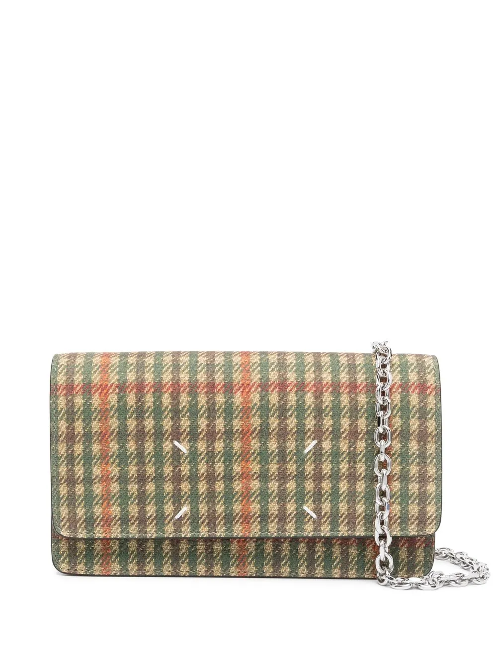 

Maison Margiela Glen checked chain-strap wallet - Green