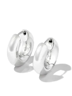 Small chunky deals silver hoop earrings