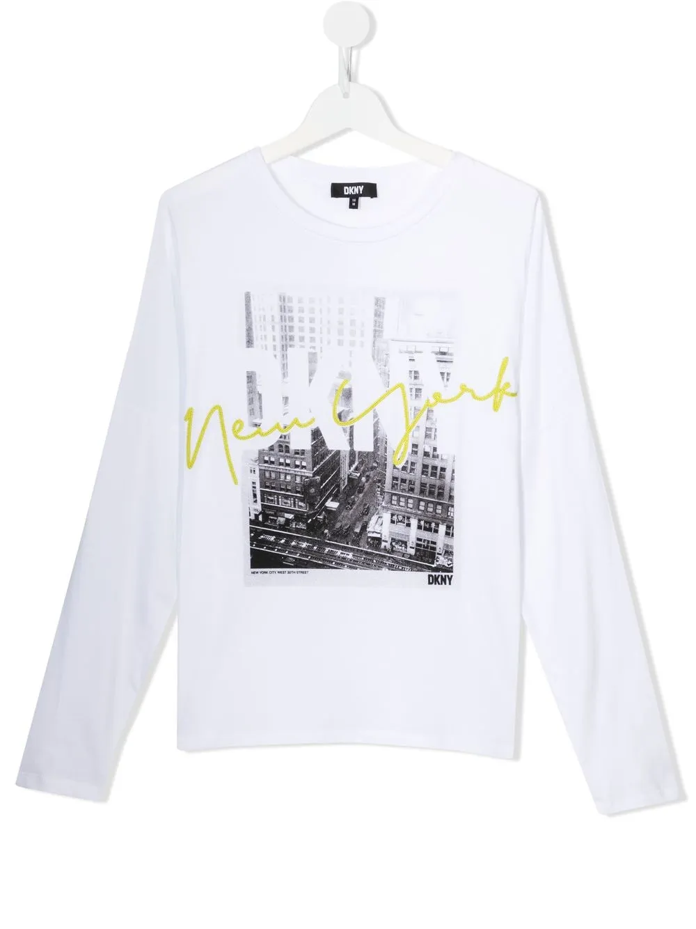 

Dkny Kids playera con logo estampado - Blanco