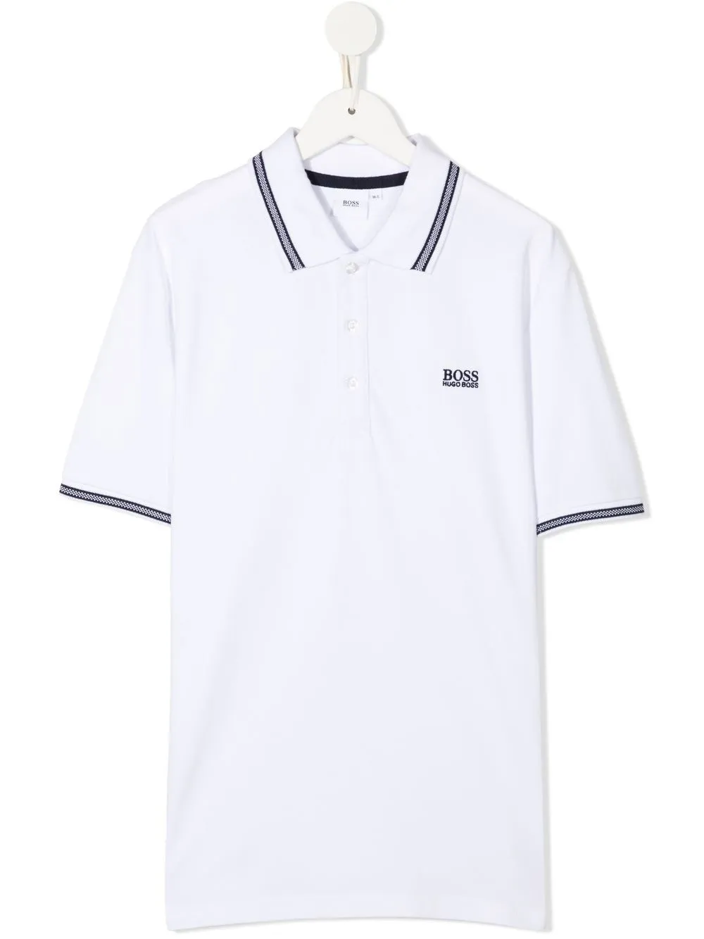 

BOSS Kidswear playera tipo polo con logo bordado - Blanco