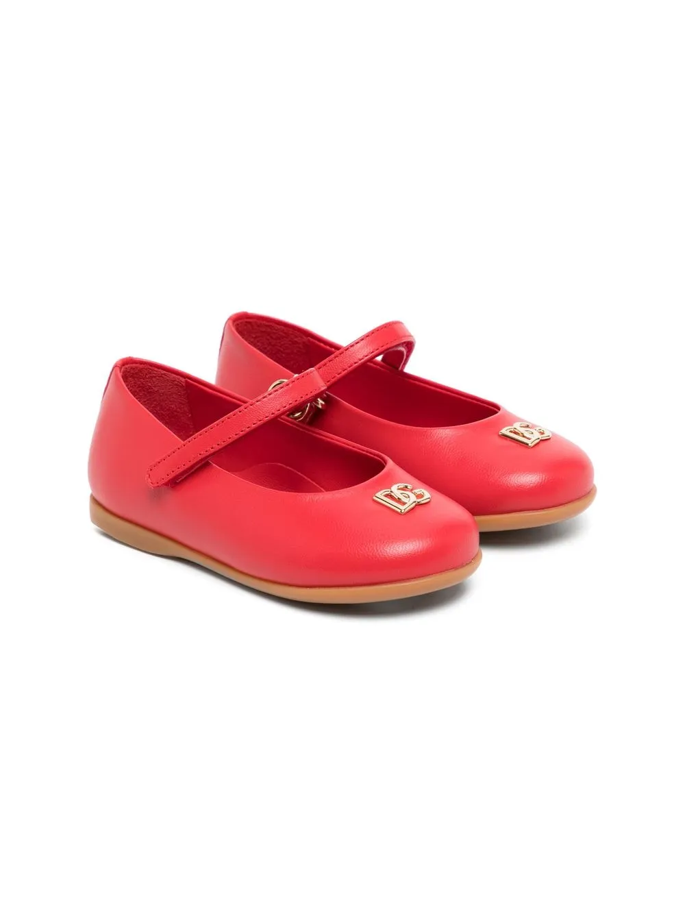 

Dolce & Gabbana Kids flats con placa del logo - Rojo