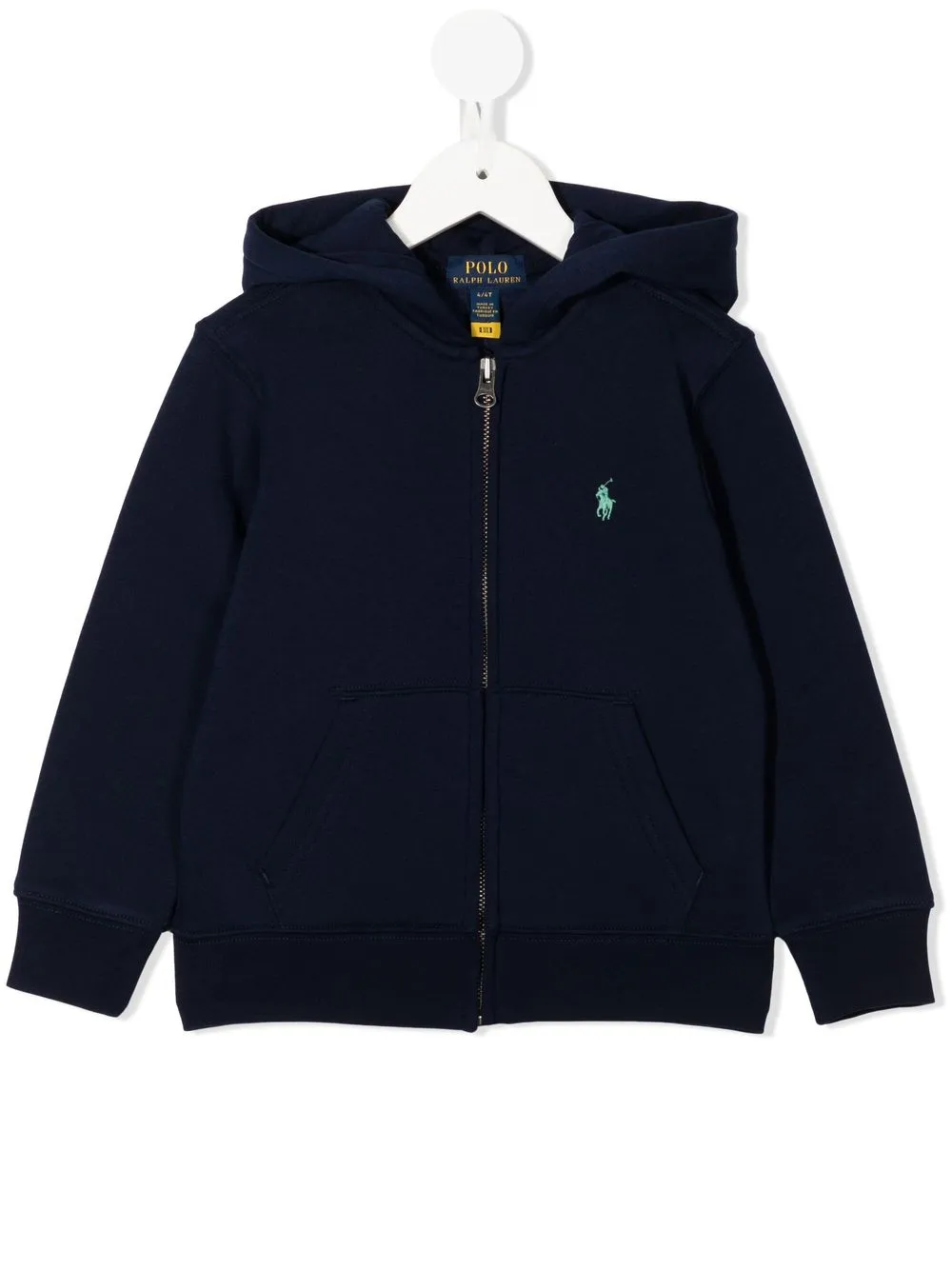 

Ralph Lauren Kids hoodie con logo bordado y cierre - Azul