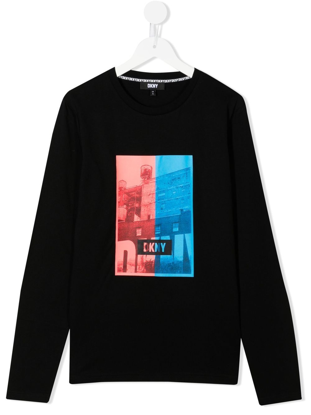 

Dkny Kids sudadera con estampado gráfico del logo - Negro