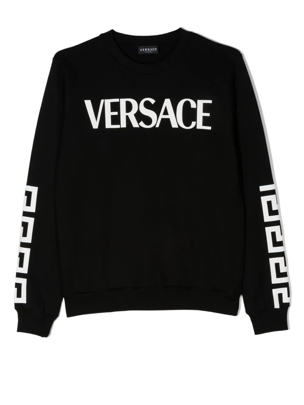 

Versace Kids suéter tejido con logo estampado - Negro